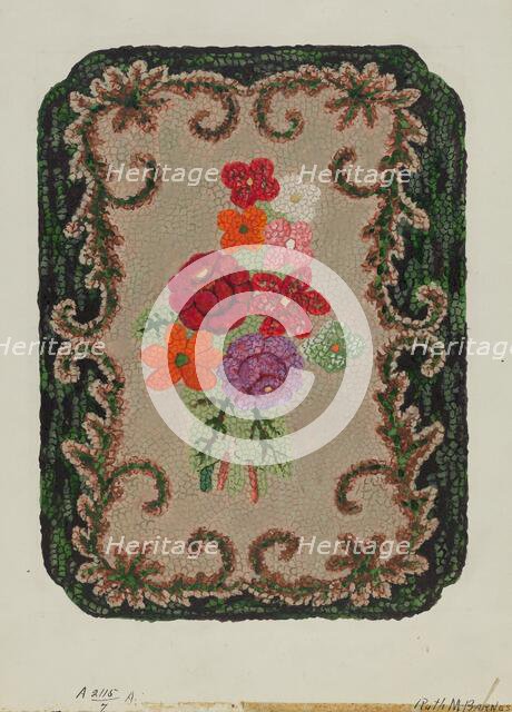 Hooked Rug, c. 1936. Creator: Ruth M. Barnes.