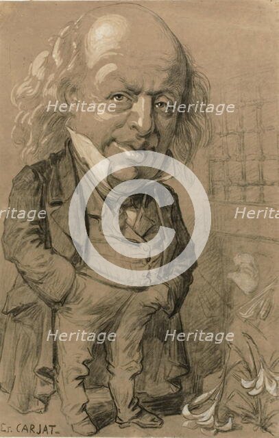 Caricatorial Portrait of Pierre-Jean de Beranger, c. 1856. Creator: Etienne Carjat.