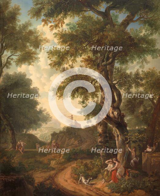 Arcadian landscape with travellers, 1771.  Creator: Juriaan Andriessen.