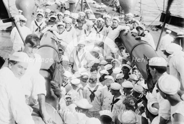 Kangaroo court martial on USS Seattle, between c1910 and c1915. Creator: Bain News Service.