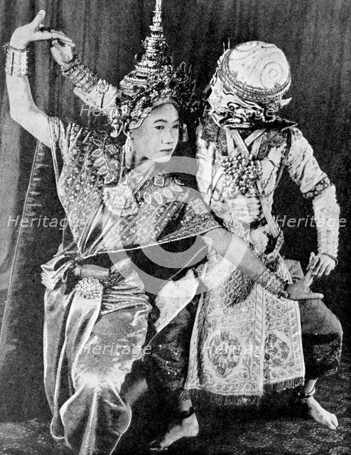 Burmese dancers, 1936. Artist: Fox