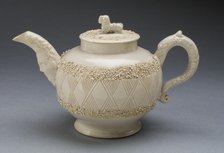 Teapot, Staffordshire, c. 1740. Creator: Staffordshire Potteries.