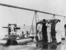 U.S. Naval Academy, Annapolis, Md. 1902?: Target practice at sea, (1902?). Creator: Frances Benjamin Johnston.