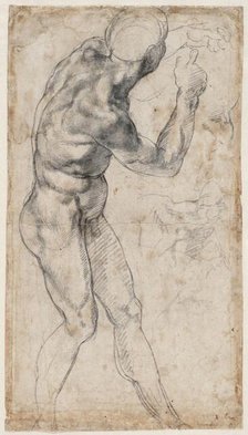 Male nude, turning to the right, 1504 or 1506. Creator: Buonarroti, Michelangelo (1475-1564).