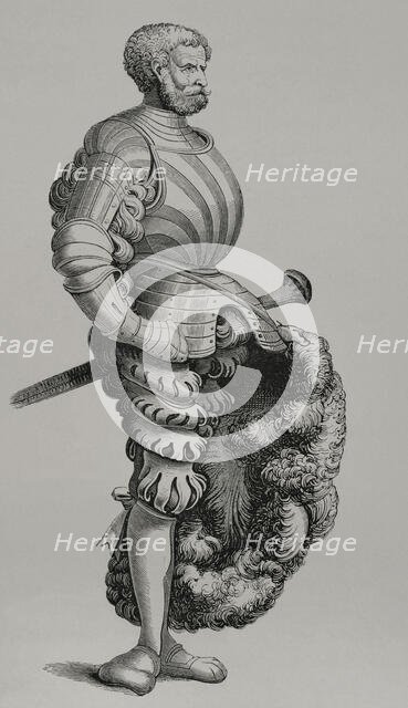 German Knight,  1877. Creators: Burgmayer, Unknown.