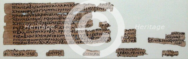 Papyri Fragments of a Letter, Coptic, 580-640. Creator: Unknown.
