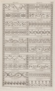 Ornament Designs, nos. CLVI to CLXXV ("Designs for Various Ornaments," pl. 33), July 1, 1781. Creator: Michelangelo Pergolesi.