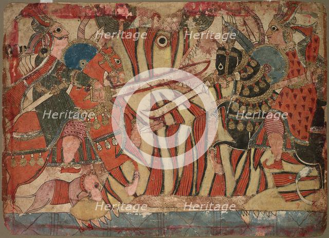 Illustration of the Mahabharata, c. 1800. Creator: Unknown.