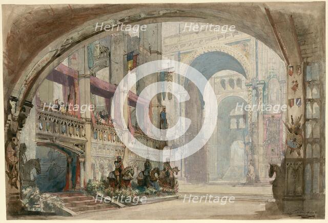 Stage design for the Opera "Robert Bruce" by Gioachino Rossini, 1846. Creator: Cambon, Charles-Antoine (1802-1875).