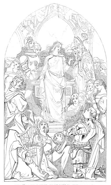 Cartoon (41) The Spirit of Chivalry - by Daniel Maclise, R.A., executed by commission, 1845. Creator: Unknown.