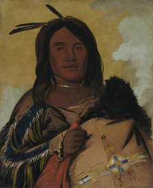 Ka-pés-ka-da, Shell Man, an Oglala Brave, 1832. Creator: George Catlin.