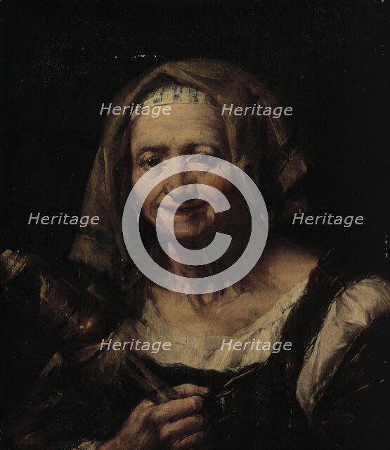 An old woman with a distaff, c1740s. Creator: Giuseppe Nogari.