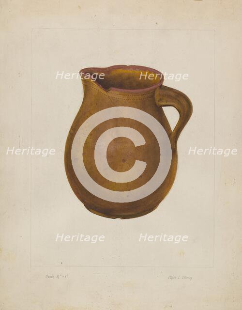 Earthen Pitcher, 1935/1942. Creator: Clyde L. Cheney.