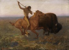 Indian Hunting Buffalo, late 19th-early 20th century. Creator: Edwin Willard Deming.