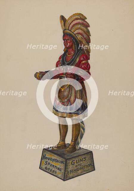 Cigar Store Indian, c. 1936. Creator: Walter Hochstrasser.