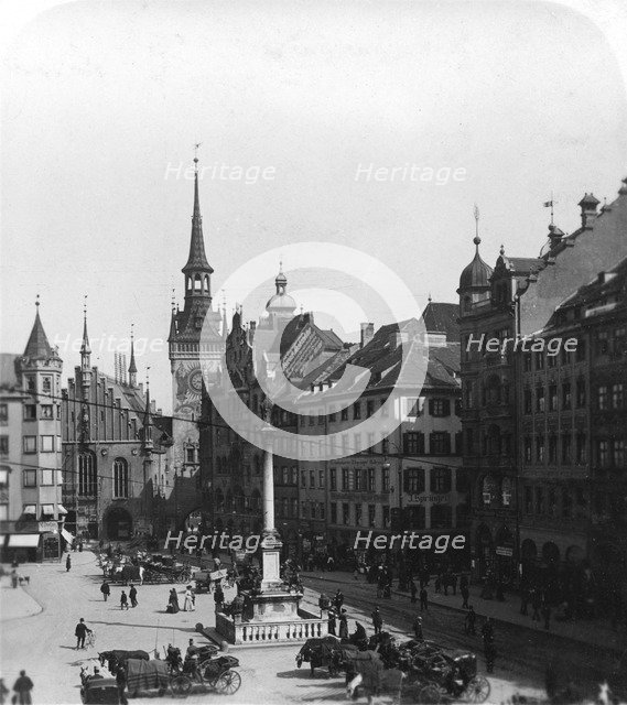 Marienplatz, Munich, Germany, c1900. Artist: Wurthle & Sons