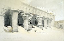 Portico of the sandstone Temple of Edfu dedicated to the falcon-headed god Horus, Egypt, 1838. Artist: Louis Haghe