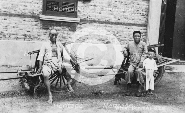 Men with wheelbarrows, Vietnam(?), 20th century. Artist: Unknown