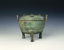 Bronze covered ding, late Spring and Autumn period, China, 5th century BC. Artist: Unknown