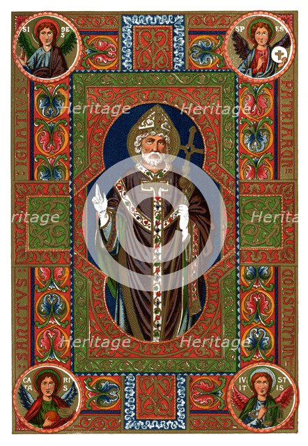 Saint and Angels, 1886. Artist: Unknown