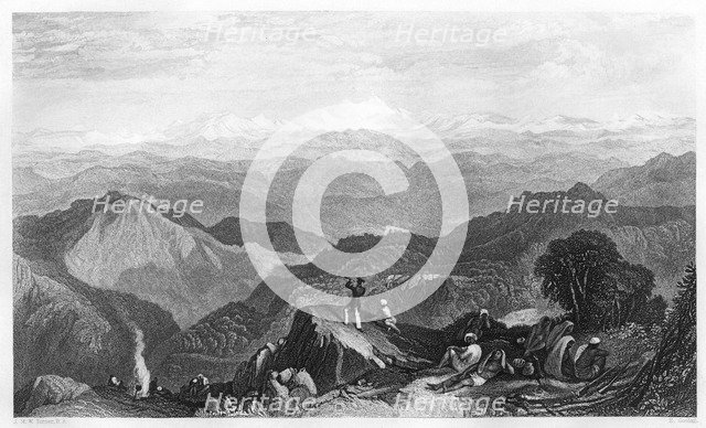 Snowy Range, India, c1860.Artist: E Goodall