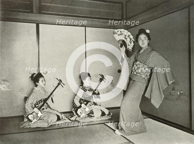 'A Geisha Dancing', 1910. Creator: Herbert Ponting.