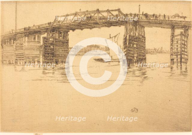 Old Battersea Bridge, 1879. Creator: James Abbott McNeill Whistler.