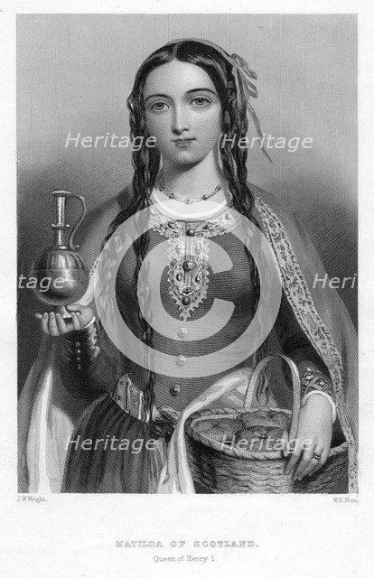 Matilda of Scotland, Queen of Henry I, (c1850s). Artist: WH Mote