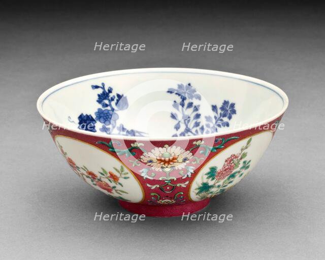 Bowl with roundels of floral design, 1821-1850. Creator: Unknown.