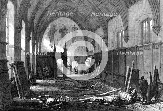 Demolition of the old dining-hall of the Inner Temple, 1869.  Creator: Unknown.