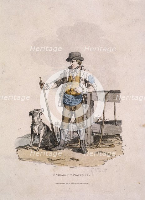 A drover and his dog, Provincial Characters, 1813. Artist: Anon