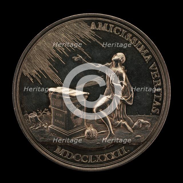 The Emperor Enlightened, at an Altar with the Tablets of the Law Overlaid by the Scroll of the Gospe Creator: Johann Georg Holtzhey.