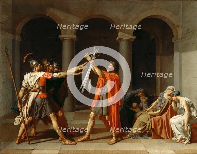 The Oath of the Horatii. Artist: David, Jacques Louis (1748-1825)