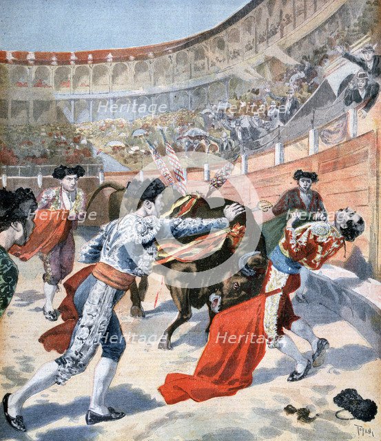 Bullfight in Madrid, Spain, 1894. Artist: Unknown