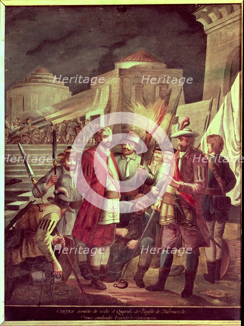 Hernán Cortés evening rush barracks Panfilo Narvaez, leaving it wounded and taken prisoner, the o…