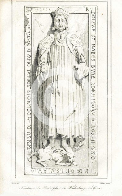 Gravestone of King Rudolf of Habsburg (1218-1291) in Speyer Cathedral. Creator: Vernier, Emile Louis (1829-1887).
