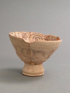 Cup with Foot and Geometric Decoration, Coptic, 4th-7th century. Creator: Unknown.
