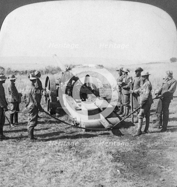 British naval gun, South Africa, Boer War, 1900. Artist: Underwood & Underwood
