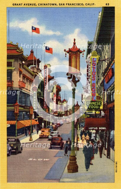 Grant Avenue, Chinatown, San Francisco, California, USA, 1947. Artist: Unknown