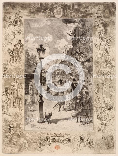 La Fête nationale au Boulevard Clichy (National Holiday on the Boulevard de Clichy), 1878. Creator: Felix Hilaire Buhot.