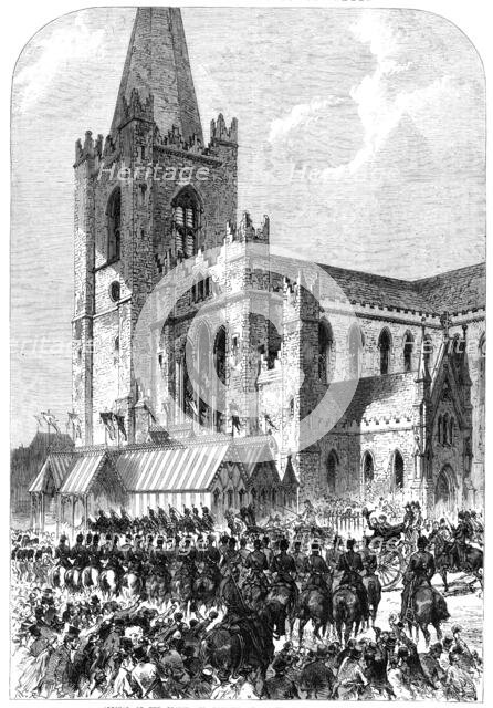 Visit of the Prince and Princess of Wales to Ireland: arrival...at St. Patrick’s Cathedral, 1868. Creator: C. R..