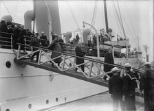 French Commission To U.S. Arriving at Navy Yard On 'Mayflower', 1917. Creator: Harris & Ewing.