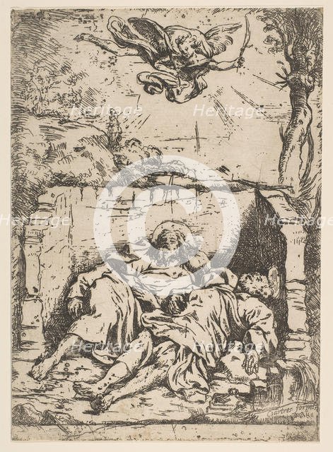 Death of St. Peter and St. Paul (Saint Pierre et Saint Paul dans le tombeau), 17th century. Creator: Claude Vignon.
