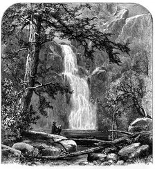 Waterfall in the Yosemite Valley, California, USA, c1875. Artist: Unknown