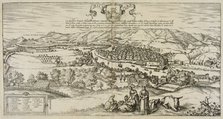 View of the city of Bilbao. Engraving of 1544 for the play 'Civitates Orbis Terrarrum', 1576, by …