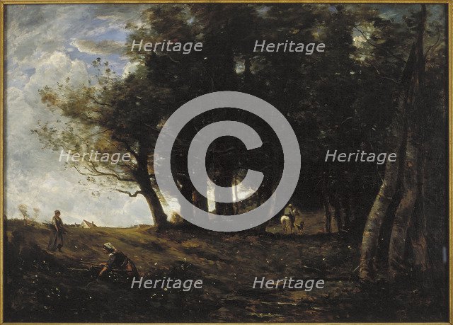 'The Wood Gatherers', 1875.   Artist: Jean-Baptiste-Camille Corot    