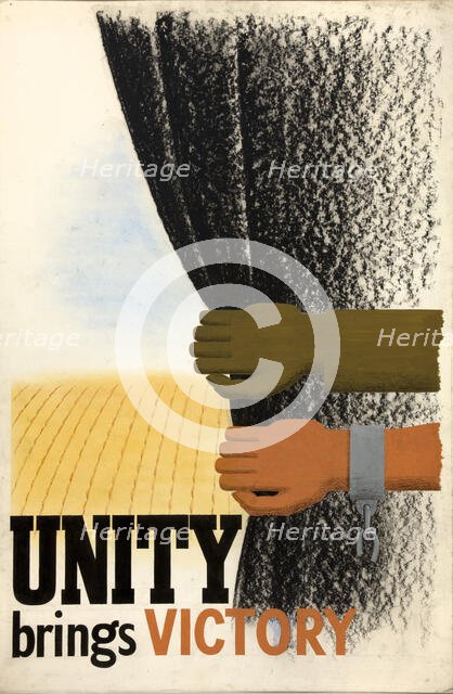 'Unity brings victory', World War II poster, between 1939 and 1946. Creators: Central Office of Information, Unknown.