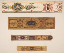 Four designs for painted borders to decorate a room, 19th century. Creators: Jules-Edmond-Charles Lachaise, Eugène-Pierre Gourdet.