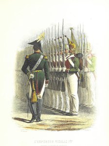Emperor Nicholas I reviewing his guard, 1855.  Creators: Boyer, Charles-Amédée Colin.