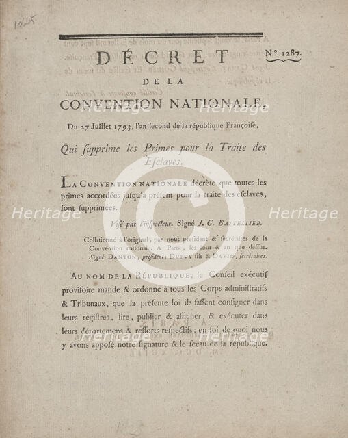 Décret de la Convention nationale, du 27 juillet 1793: l'an second de la République Françoise..., 17 Creator: Unknown.